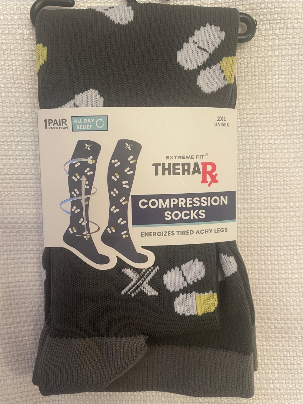 Pill Capsule Compression Socks size 2XL unisex wide calf 15-20mmHg NEW Nurses